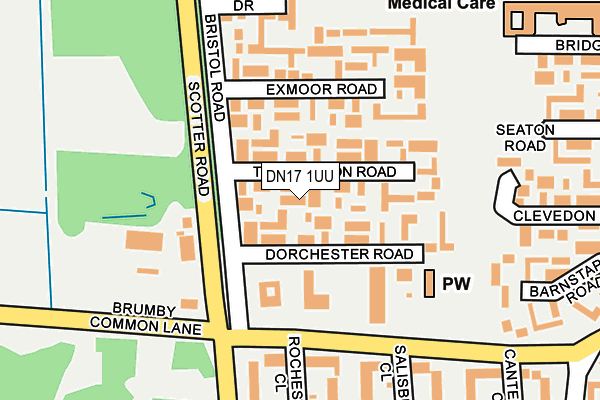 DN17 1UU map - OS OpenMap – Local (Ordnance Survey)
