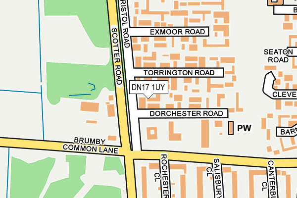 DN17 1UY map - OS OpenMap – Local (Ordnance Survey)