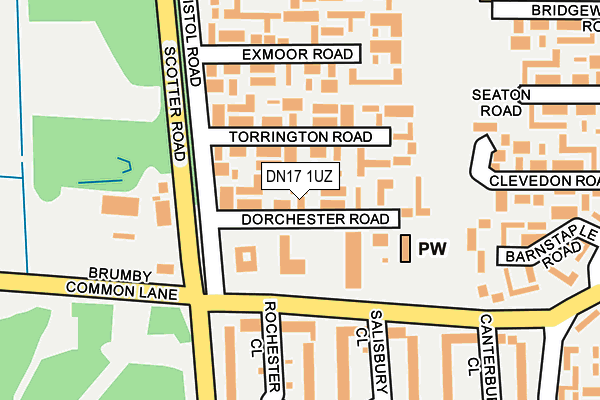 DN17 1UZ map - OS OpenMap – Local (Ordnance Survey)