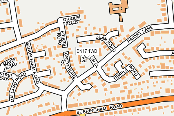 DN17 1WD map - OS OpenMap – Local (Ordnance Survey)