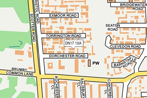 DN17 1XA map - OS OpenMap – Local (Ordnance Survey)