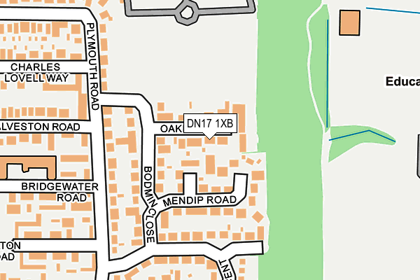 DN17 1XB map - OS OpenMap – Local (Ordnance Survey)