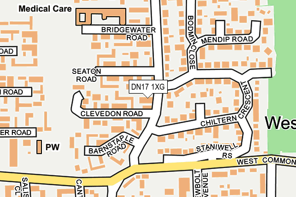 DN17 1XG map - OS OpenMap – Local (Ordnance Survey)