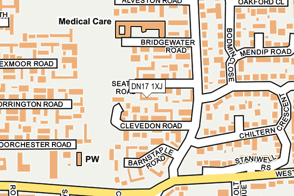 DN17 1XJ map - OS OpenMap – Local (Ordnance Survey)