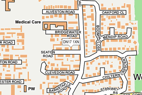 DN17 1XN map - OS OpenMap – Local (Ordnance Survey)