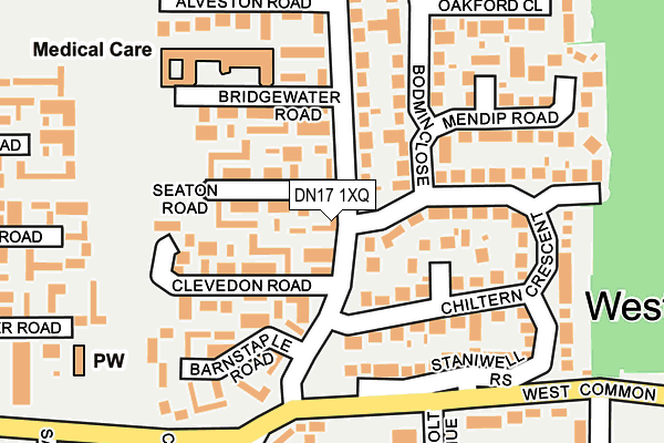 DN17 1XQ map - OS OpenMap – Local (Ordnance Survey)