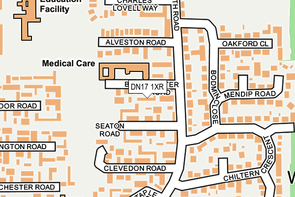 DN17 1XR map - OS OpenMap – Local (Ordnance Survey)