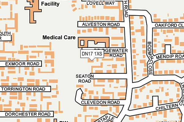 DN17 1XS map - OS OpenMap – Local (Ordnance Survey)