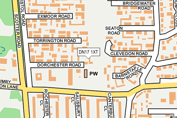 DN17 1XT map - OS OpenMap – Local (Ordnance Survey)