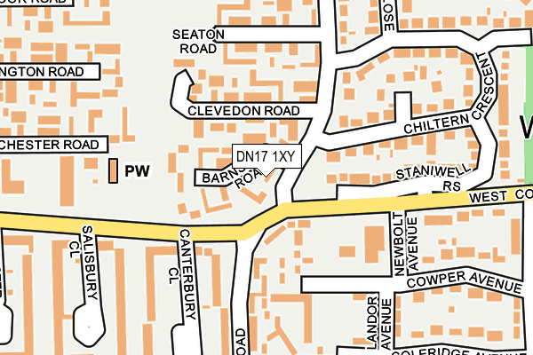 DN17 1XY map - OS OpenMap – Local (Ordnance Survey)