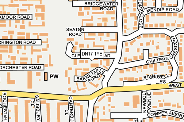 DN17 1YE map - OS OpenMap – Local (Ordnance Survey)