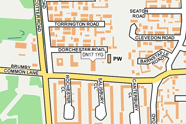 DN17 1YG map - OS OpenMap – Local (Ordnance Survey)