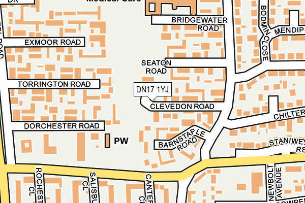 DN17 1YJ map - OS OpenMap – Local (Ordnance Survey)