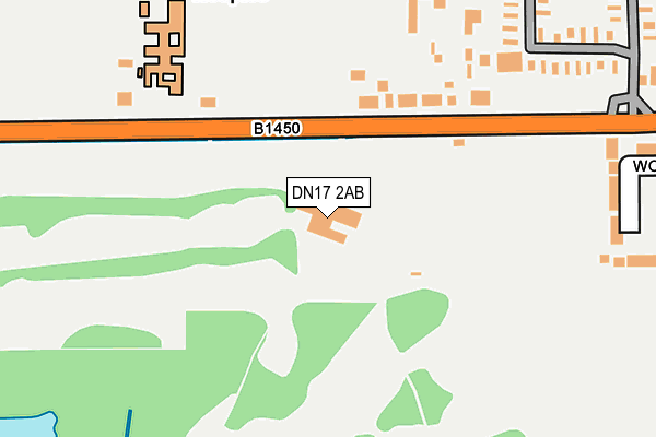 DN17 2AB map - OS OpenMap – Local (Ordnance Survey)