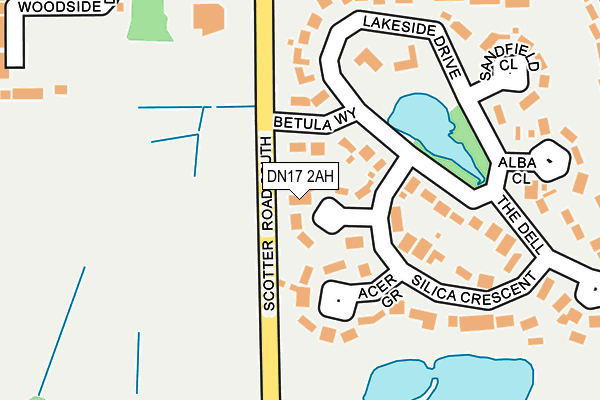 DN17 2AH map - OS OpenMap – Local (Ordnance Survey)