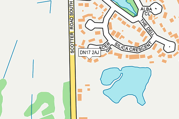 DN17 2AJ map - OS OpenMap – Local (Ordnance Survey)