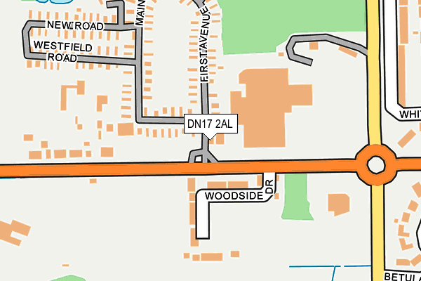 DN17 2AL map - OS OpenMap – Local (Ordnance Survey)