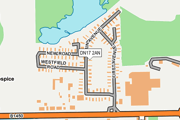 DN17 2AN map - OS OpenMap – Local (Ordnance Survey)