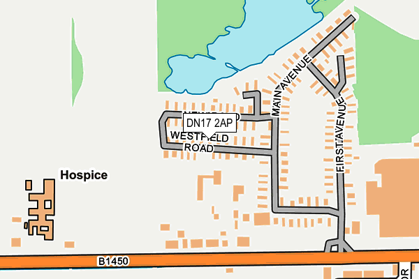 DN17 2AP map - OS OpenMap – Local (Ordnance Survey)