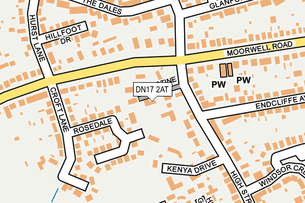 DN17 2AT map - OS OpenMap – Local (Ordnance Survey)