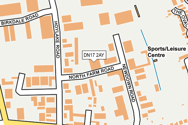 DN17 2AY map - OS OpenMap – Local (Ordnance Survey)