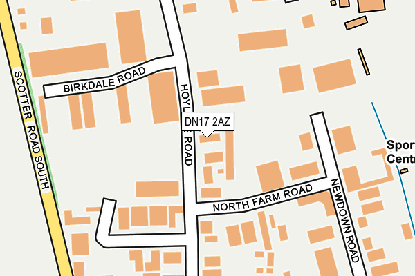 DN17 2AZ map - OS OpenMap – Local (Ordnance Survey)