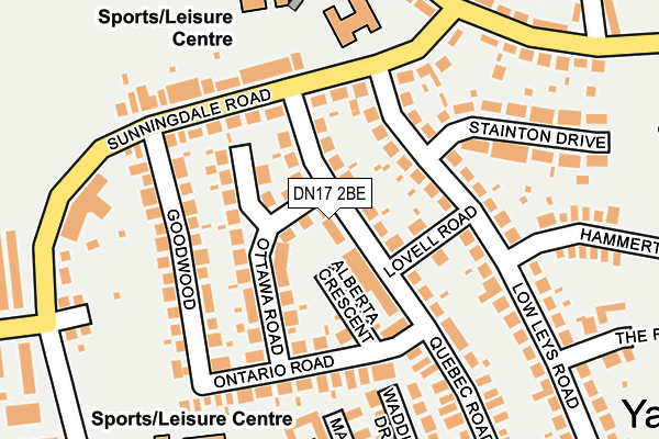 DN17 2BE map - OS OpenMap – Local (Ordnance Survey)