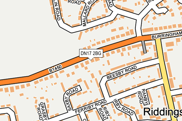 DN17 2BG map - OS OpenMap – Local (Ordnance Survey)