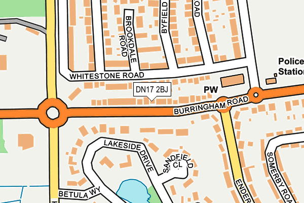 DN17 2BJ map - OS OpenMap – Local (Ordnance Survey)