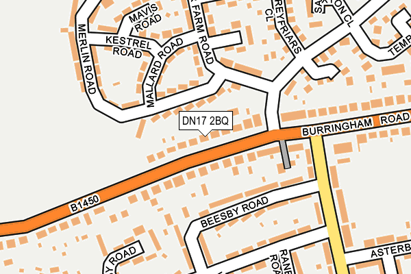 DN17 2BQ map - OS OpenMap – Local (Ordnance Survey)