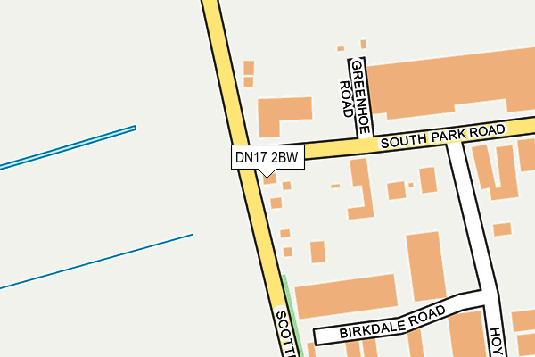 DN17 2BW map - OS OpenMap – Local (Ordnance Survey)