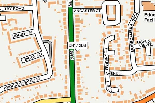 DN17 2DB map - OS OpenMap – Local (Ordnance Survey)