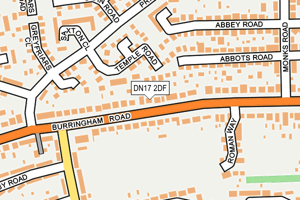 DN17 2DF map - OS OpenMap – Local (Ordnance Survey)