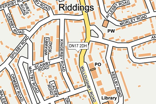 DN17 2DH map - OS OpenMap – Local (Ordnance Survey)