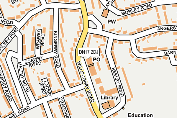 DN17 2DJ map - OS OpenMap – Local (Ordnance Survey)