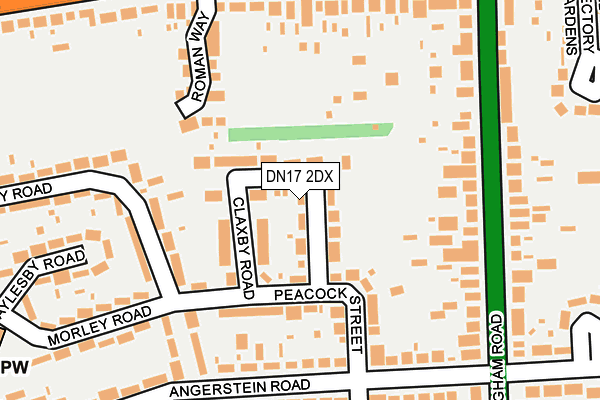 DN17 2DX map - OS OpenMap – Local (Ordnance Survey)
