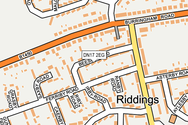 DN17 2EG map - OS OpenMap – Local (Ordnance Survey)