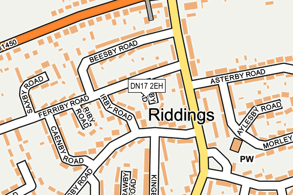 DN17 2EH map - OS OpenMap – Local (Ordnance Survey)