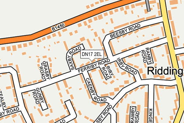 DN17 2EL map - OS OpenMap – Local (Ordnance Survey)