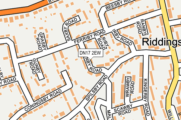 DN17 2EW map - OS OpenMap – Local (Ordnance Survey)
