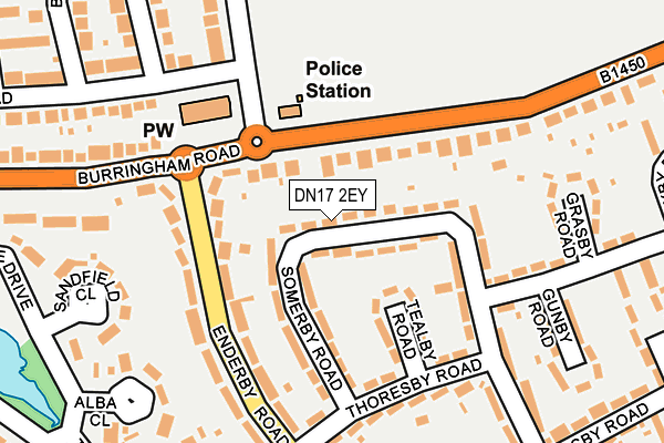 DN17 2EY map - OS OpenMap – Local (Ordnance Survey)