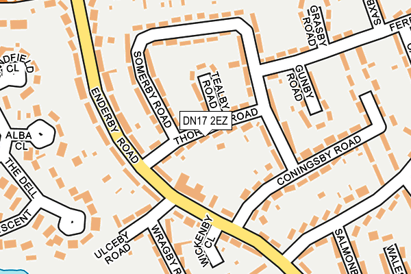 DN17 2EZ map - OS OpenMap – Local (Ordnance Survey)