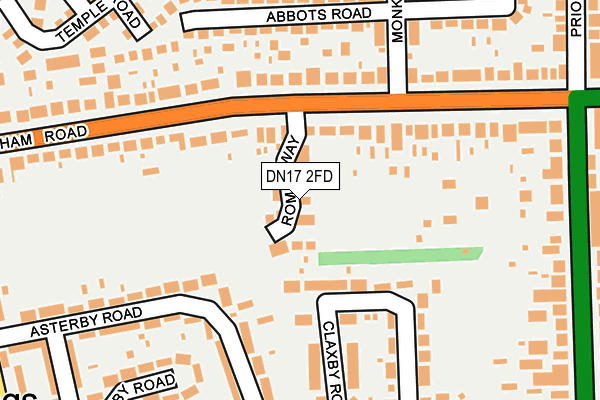 DN17 2FD map - OS OpenMap – Local (Ordnance Survey)