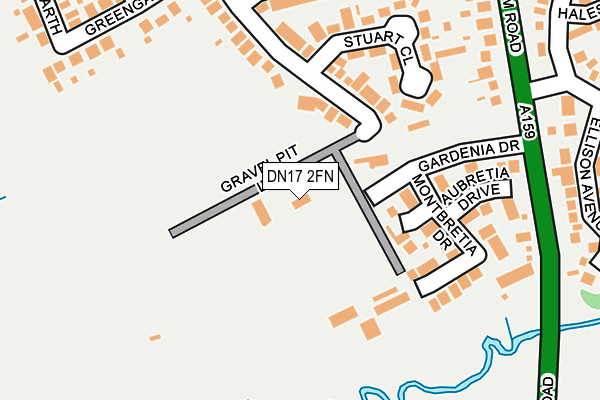 DN17 2FN map - OS OpenMap – Local (Ordnance Survey)