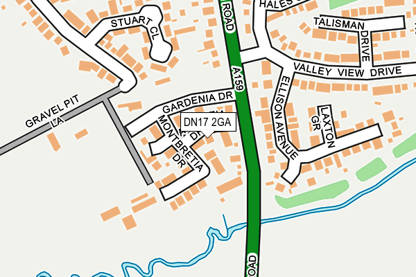 DN17 2GA map - OS OpenMap – Local (Ordnance Survey)