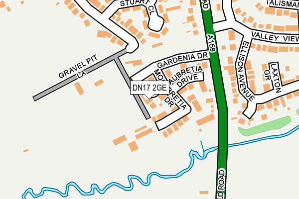 DN17 2GE map - OS OpenMap – Local (Ordnance Survey)