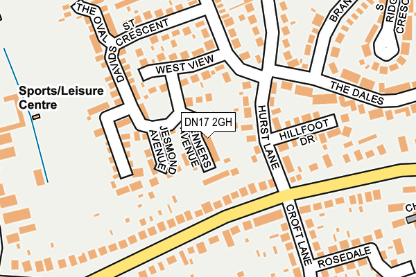 DN17 2GH map - OS OpenMap – Local (Ordnance Survey)