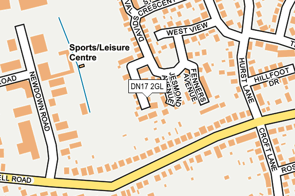 DN17 2GL map - OS OpenMap – Local (Ordnance Survey)