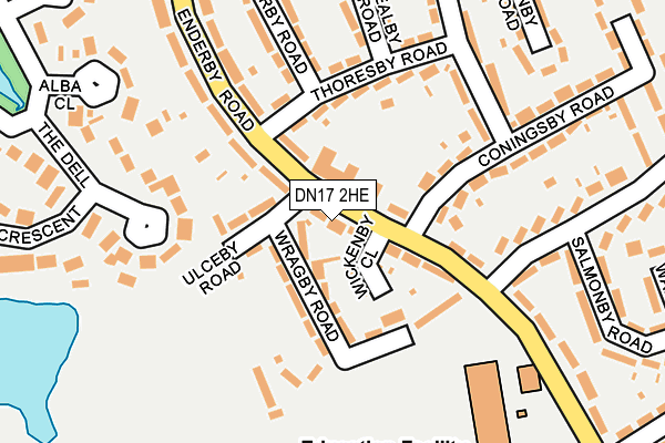DN17 2HE map - OS OpenMap – Local (Ordnance Survey)