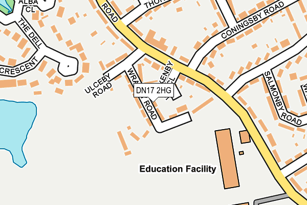DN17 2HG map - OS OpenMap – Local (Ordnance Survey)